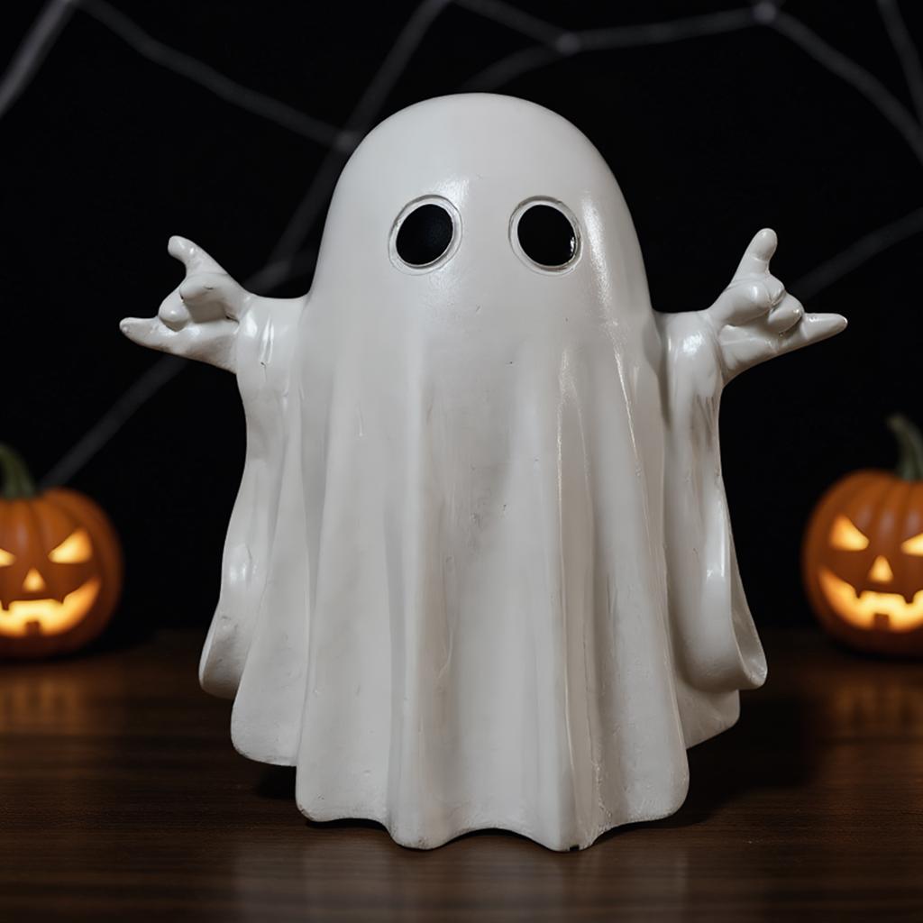 Halloween Decor Indoor Spooky Ghost Statue Cute Ghost Ornament Halloween Ghost Decor for Home Desk Party Decor