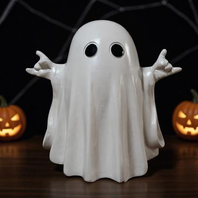 Halloween Decor Indoor Spooky Ghost Statue Cute Ghost Ornament Halloween Ghost Decor for Home Desk Party Decor