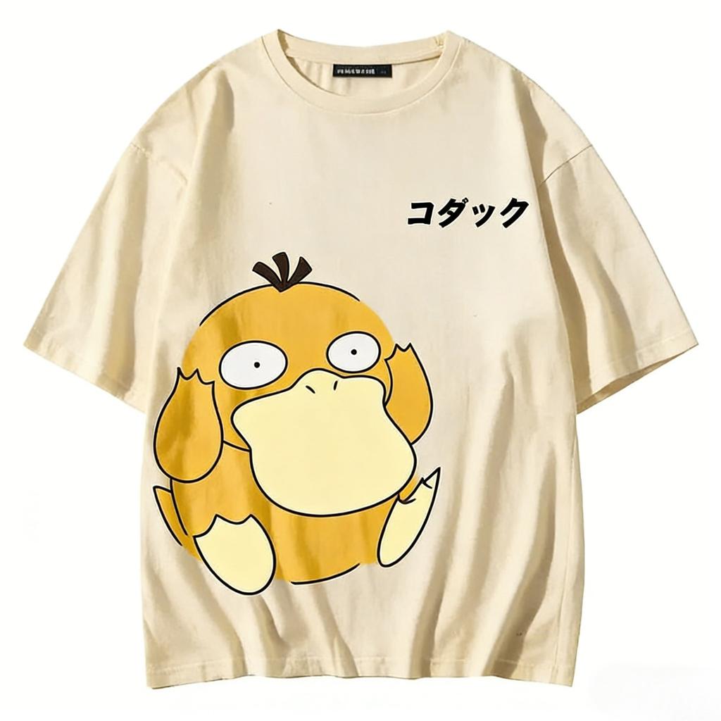 Anime Psyduck Graphic Printed T-shirt Men's and Women's T-shirt Men's Tops Harajuku Y2K T-shirt Summer New Tee