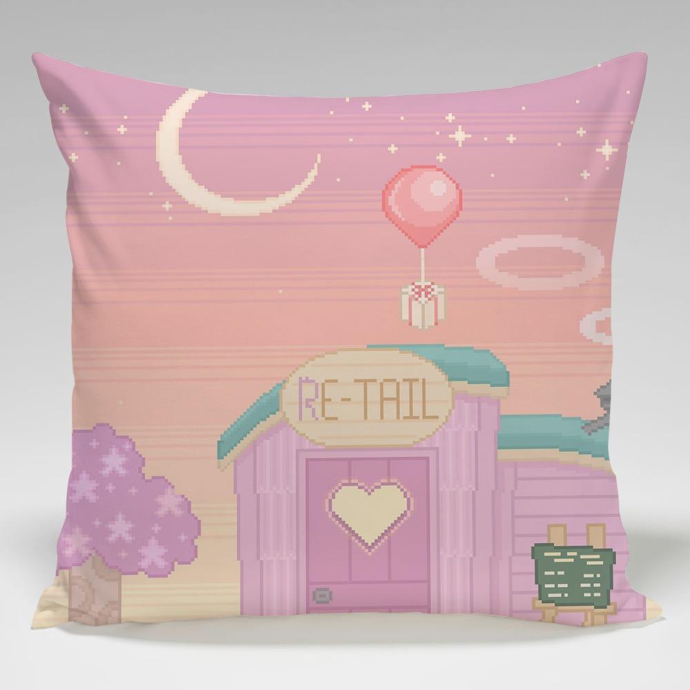 Night Sky Moon Print Bedroom Bedside Tatami Back Pillowcase Small Fresh Pillow Case Student Nap Pillow