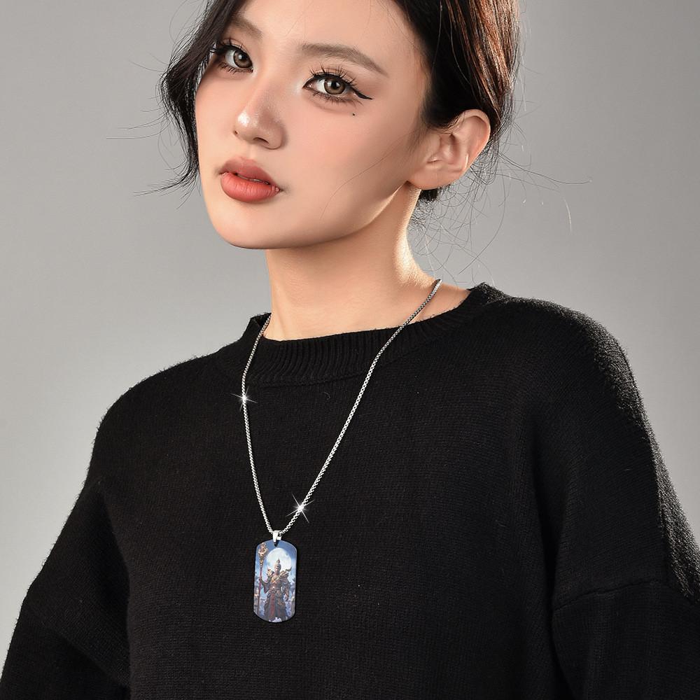 Exquisite Steel Titanium Black Myth Wukong Pendant Necklace For Unisex With Design Stunning