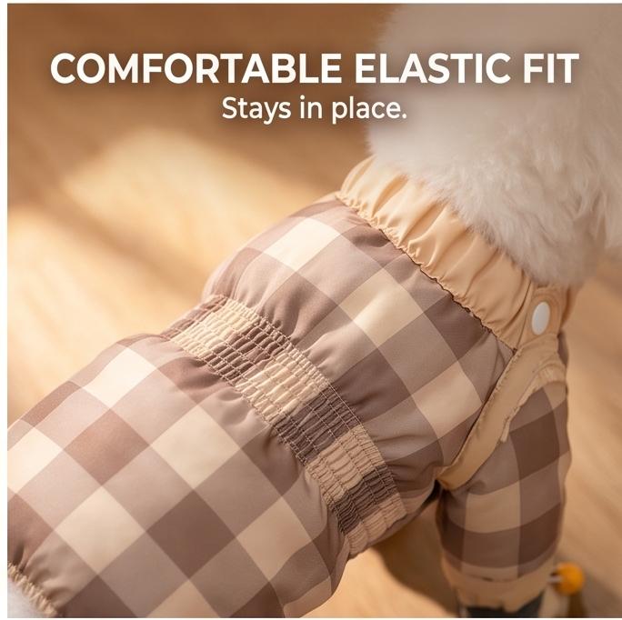 Waterproof 4-Legged Dog Coveralls, Anti-Dirt Pet Outfit for Small to Medium Dogs, Outdoor Walking Wear
