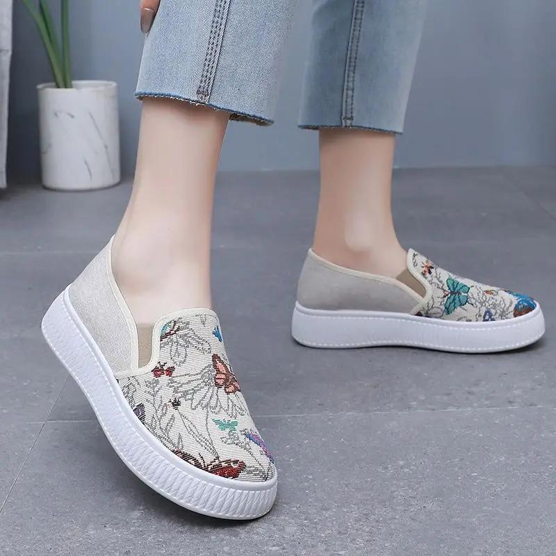Fashion Korean Fashion Breathable Women's Canvas Shoes 2025 New In Stylish Deals High Quality Comfortable and Elegant 39 Ladies Footwear