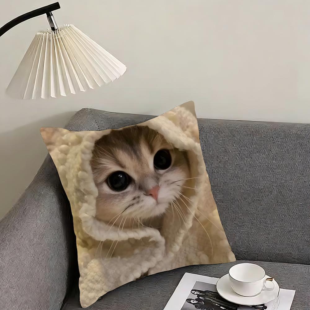 Cute Pet Animal Cushion Cover Reversible Plush Pillow Cover – For car, sofa, bedroom, perfect as a gift.