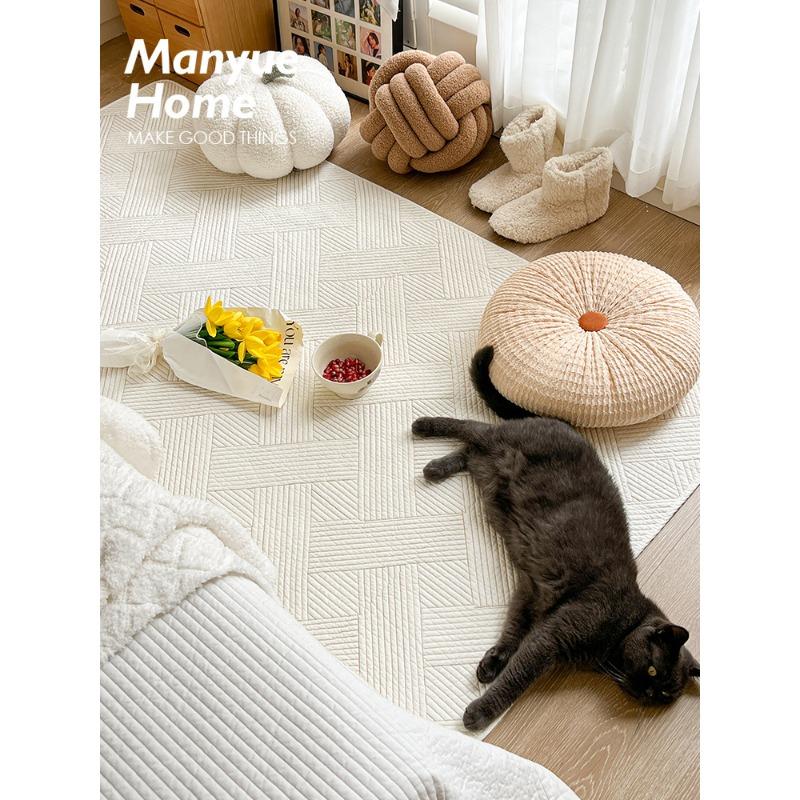 Pure Cotton Nordic Simple Cotton Washed Cotton Floor Mat Household Living Room Carpet Bedside Mat Tatami Mat