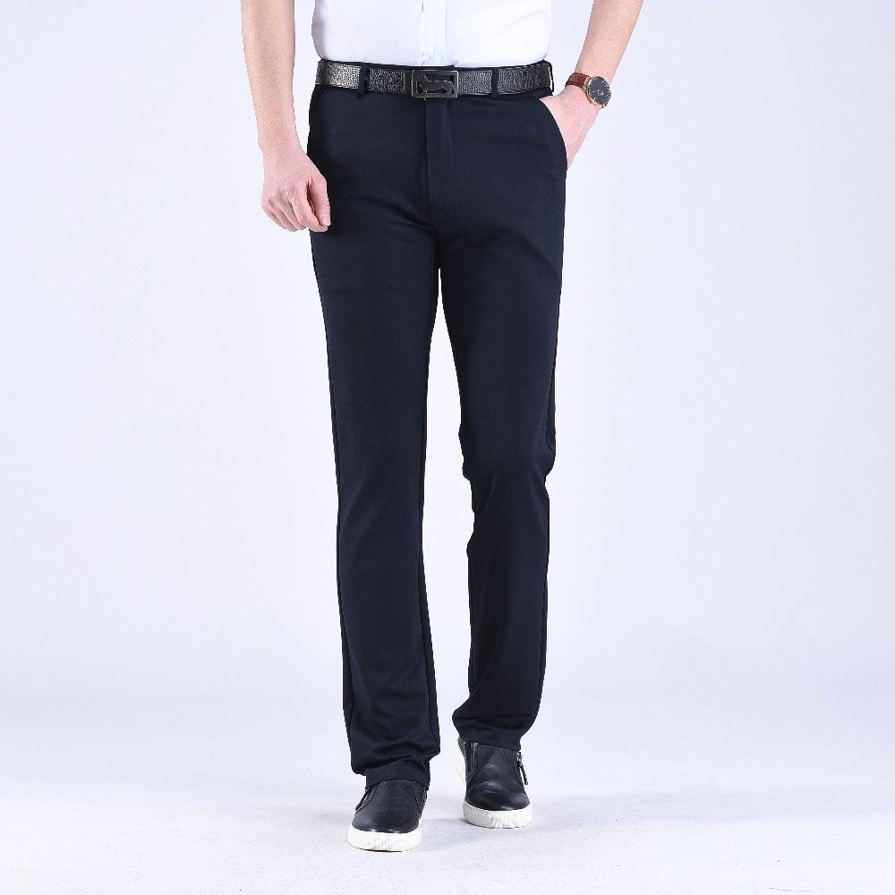 29-42 Men's Summer Pants Thin Straight Stretch Casual Pants with No Trace No Ironing Fabric Silky and Cool Feeling Stretch Formal Men's Casual Pants