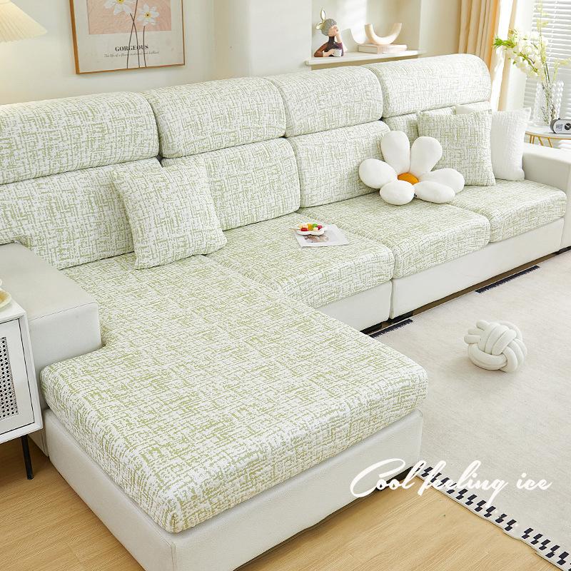 Cool Feeling Ice Silk Sofa Cover All-inclusive Universal Summer Living Room Sofa Cover Thickened Stretch Anti-slip Dust-proof