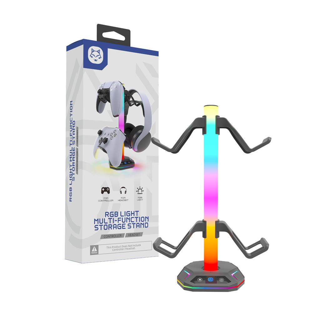 Kopfhörerhalter Spielcontroller-Halter PS5 RGB Headset-Ständer 9 Lichtmodi Controller-Halter für PS5/PS4/Xbox/Switch Pro
