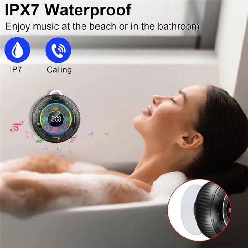 ABUO-S5 Wireless Speaker IPX7 Waterproof Bluetooth Enclosed Speaker Built-In Mic 10-Hour Battery Shower Compatible Subwoofer