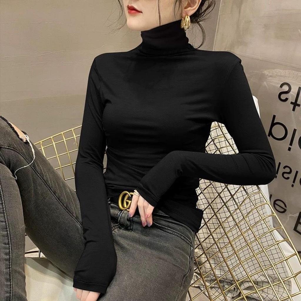 Women's Slim-Fit Double-Sided Fleece High-Neck Long-Sleeve Base Layer - 2025 Autumn/Winter Collection