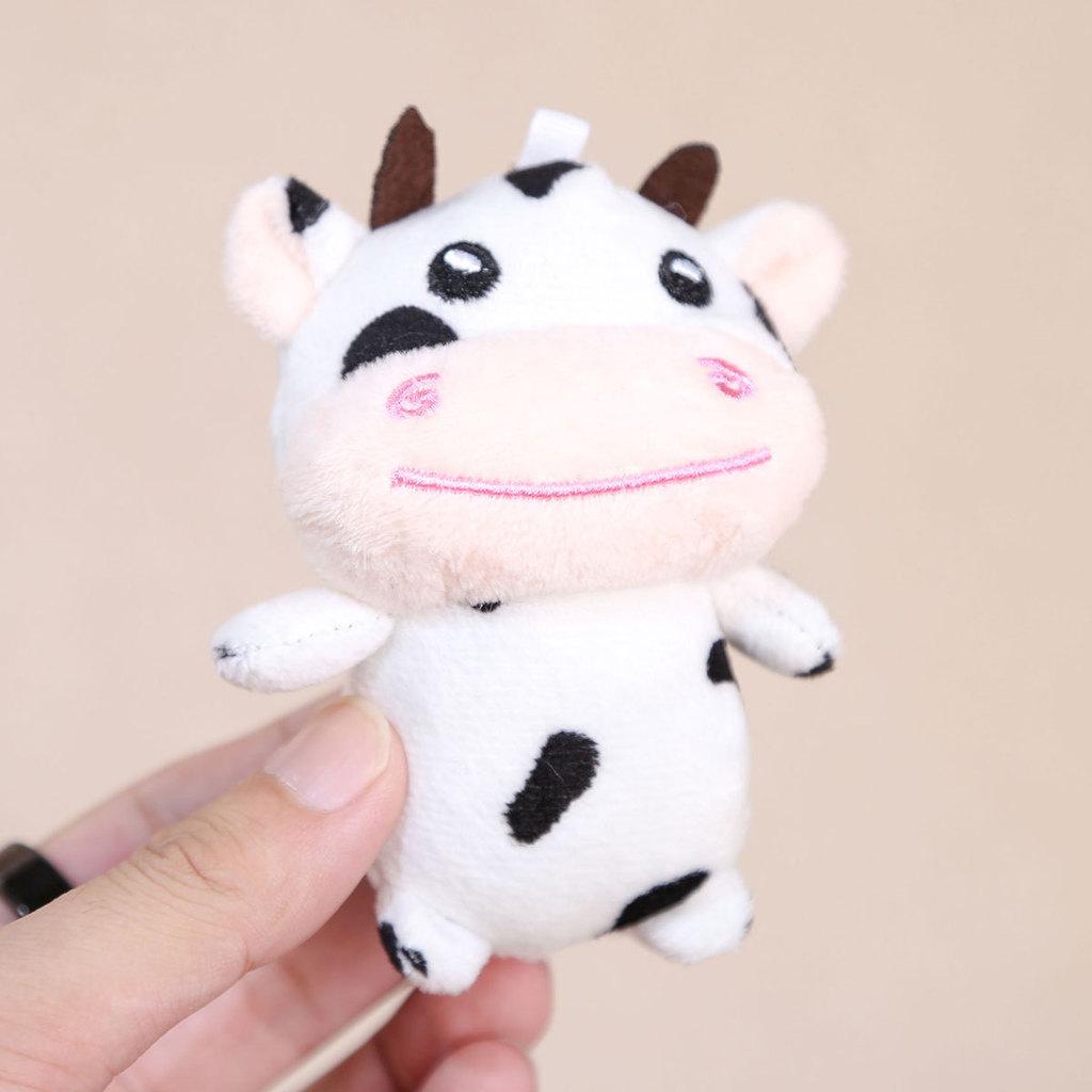 Plush Cow Keychain With Pp Cotton Filling For Girls Bag Decor And Collectible Toy