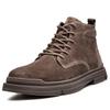 Winter Velvet and Cotton Casual Leather Shoes Men's New Tooling Trendy Shoes Fashionable Versatile Martin Boots