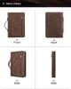 Handmade Crazy Horse Genuine Leather Book Cover with Pen Loop and Zipper