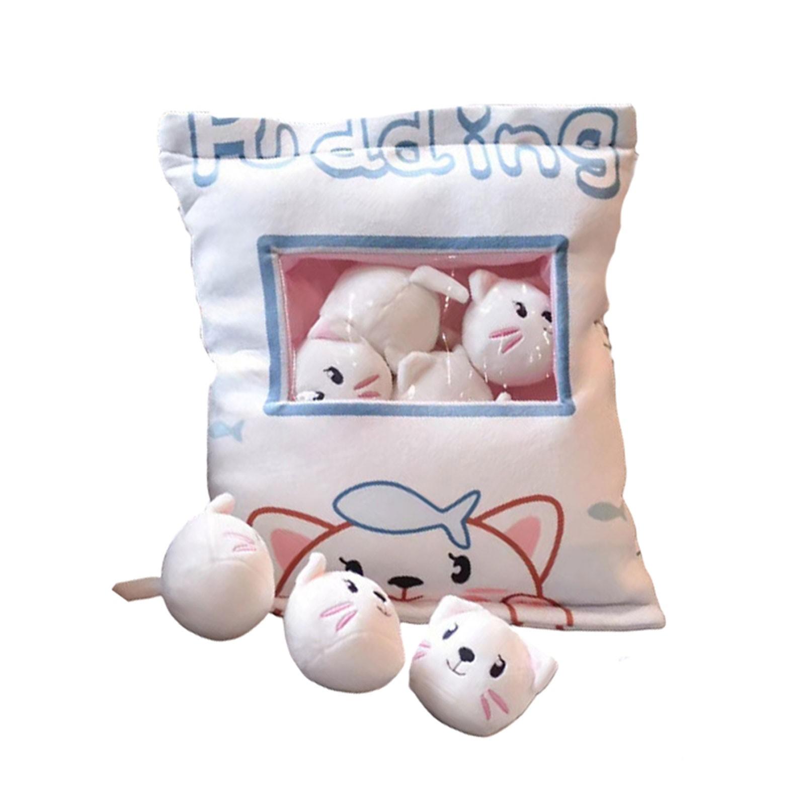 

Cartoon Bag Doll Plush Toy Creative Pillow One Size білий