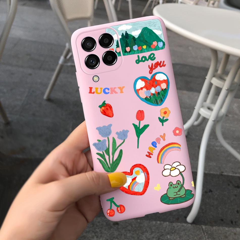For Samsung Galaxy M53 Phone Case Fashion Cute Pattern Macaroon Silicone Soft Cases For Samsung M53 M33 M22 4G 5G Back Cover