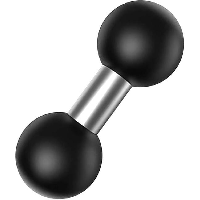 Двойное шаровое крепление 1   Шаровой адаптер Совместим с двухгнездовыми рычагами RAM Mounts размера B, Черный, Серебристый/Черный, M-11-1 Black-1