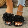 Scarpe da spiaggia primaverili ed estive, abbigliamento casual da esterno, ciabattine basse foderate di fiori