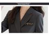 Women's Double-Breasted Gray Suit Dress - Mid-Length, High-End Professional Workwear for Spring and Autumn