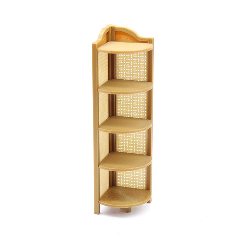 1/12 Dollhouse Simulation Miniature Corner Storage Rack Display Shelves Model Dollhouse Retro Scene Furniture Decoration Toys