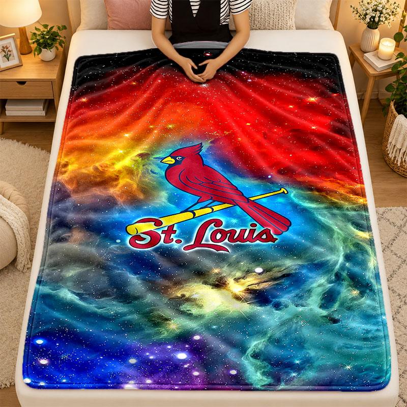 Flannel BlanketSt. Louis Cardinals Warm Soft Throw Blanket for Indoor Sofa Bed Living Room Use