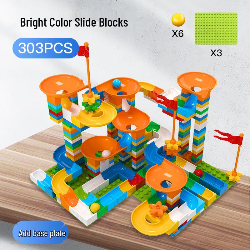 Large Particle Versatile Track Blocks Compatible with LEGO for Children Aged 3-6
