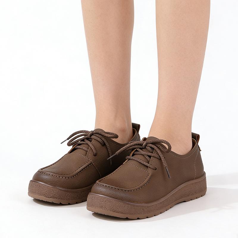 Wiosna Jesień Damskie Mokasyny na Platformie Płaskie Miękkie Damskie Buty Casual Markowe Czarne Brązowe Wygodne Duży Rozmiar 41