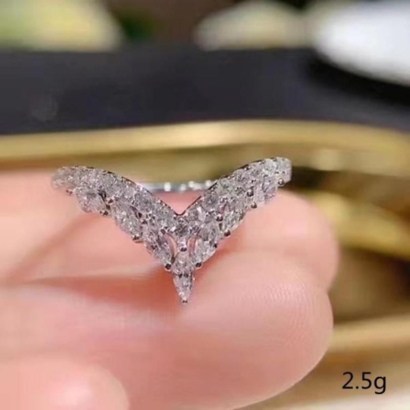 E-Commerce Copper Set Diamond Zircon Royal Blue Heart Ring Oval Flower Type Engagement Women'S Jewelry