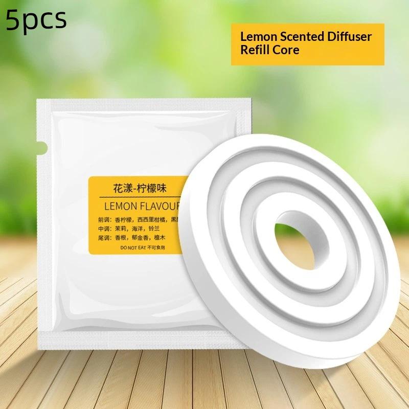 5Pcs Car Air Freshener Refill Round Car Air Vent Clip Fragrance Diffuser Replacement Pad Solid Perfume Fragrance Refill Tablets