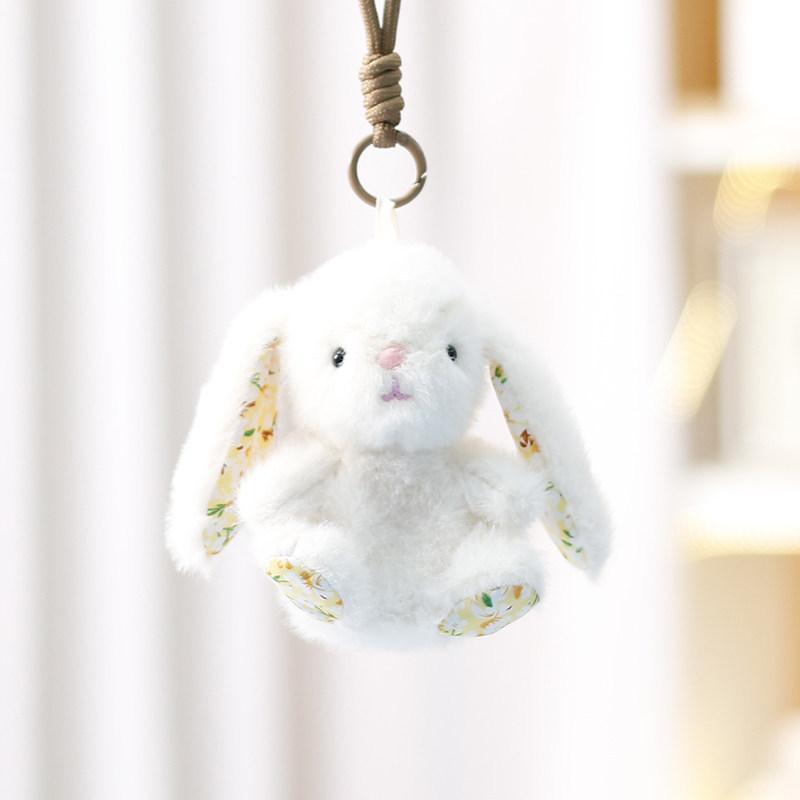 Animal Plush Bunny Pendant With Polyester Fiber Filling For Wedding Party Decor