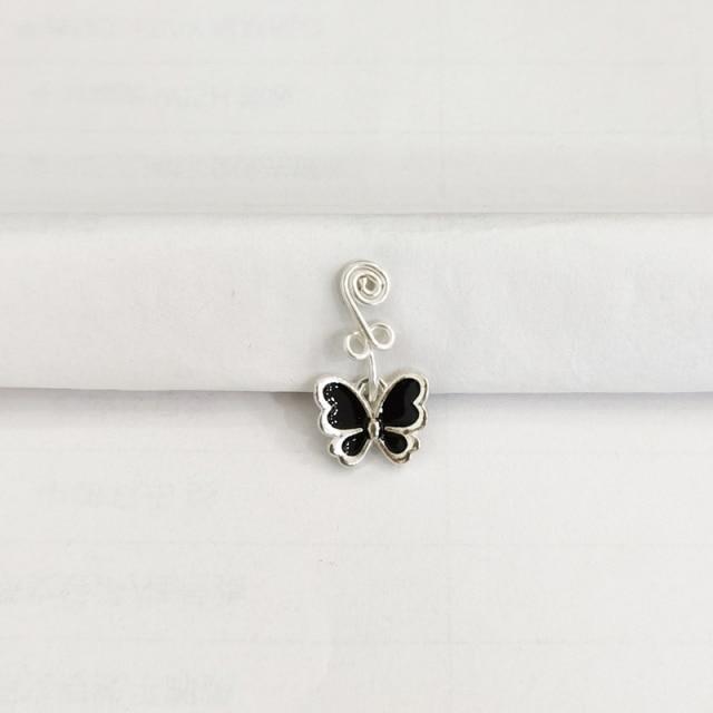 1Pc Goth motyl drut miedziany spirala fałszywy Piercing kolczyk w nosie Punk złoty kolor klip kolczyk w nosie klips do ucha mankiet biżuteria do ciała