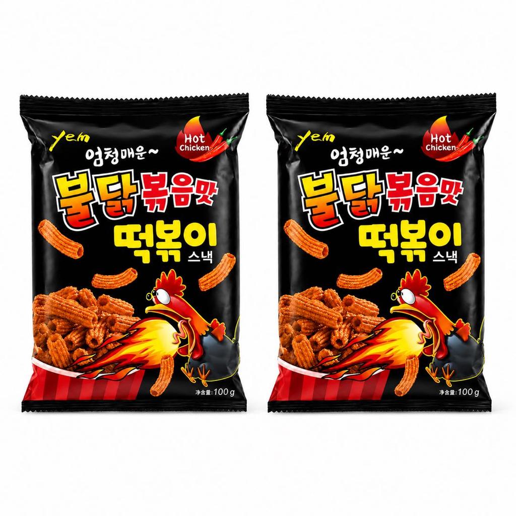YEM Spicy Chicken Rice Cake Strips Snack 100g