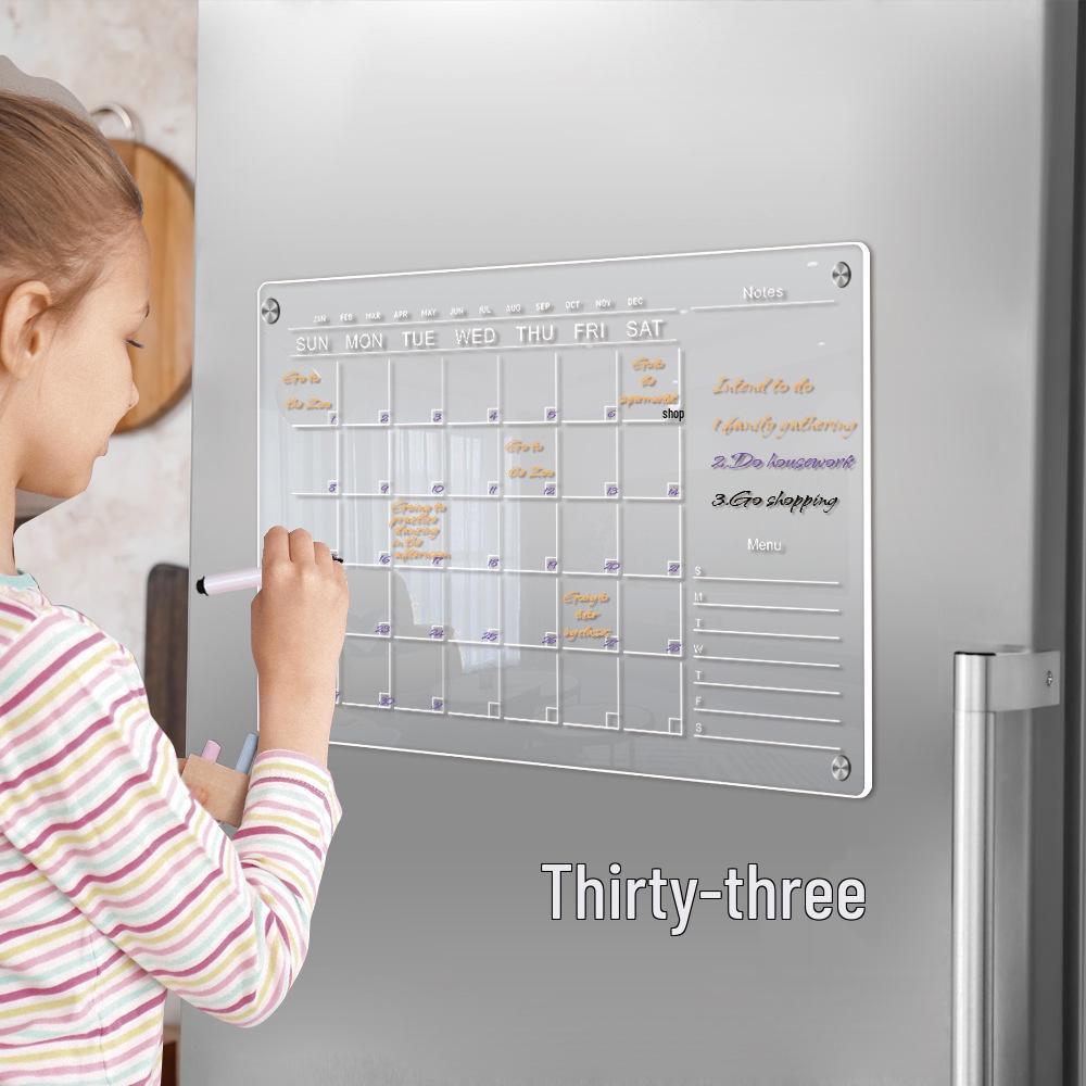 3D Magnetic Acrylic Erasable Weekly/Monthly Planner Board for Fridge