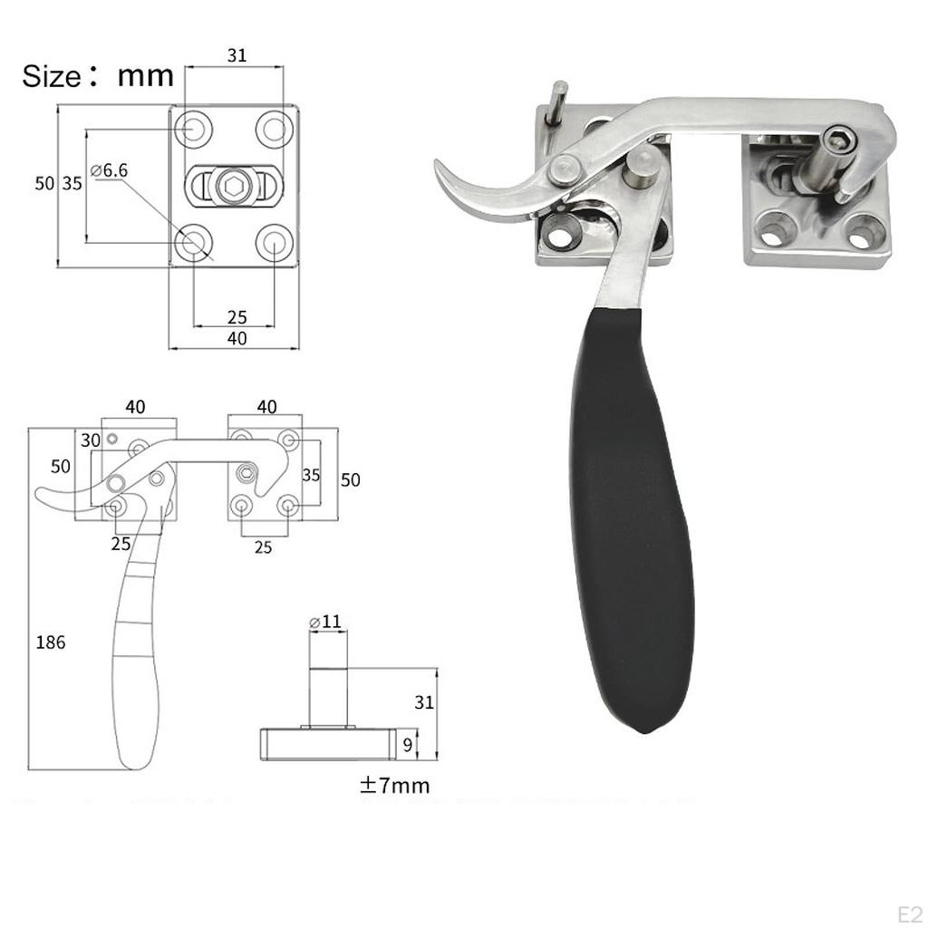 Industrial Oven Handle Lock Latch Assemble Adjustable for Airtight Door