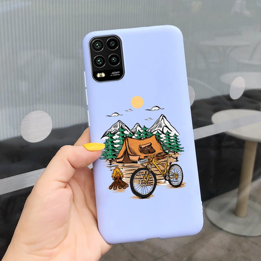 For Xiaomi Mi 10 Lite 5G Case Cute Cartoon Cow Soft-Touch Silicone Bag Back Cover For Xiomi Mi 10 Lite 5G Protector Bumper Funda