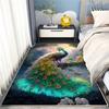 Thickened 3D Peacock Bedroom Bedside Mat Universal Four Seasons Bed Front Bay Window Mat Kitchen Living Room Dirt-resistant Mat
