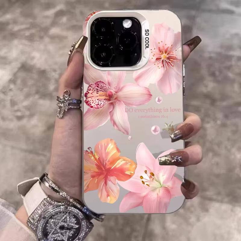 Realistic Lily Flower Pattern Phone Case For Samsung Galaxy A14 A15 5G S21 S22 S23 S24 FE Plus Ultra A25 A35 A52 A53 A54 A55 5G