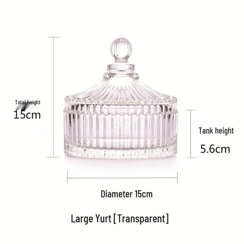 European Glass Bowl Jewelry Box: Crystal Demagnetization Purification Jar with Omamori Salt and Lid