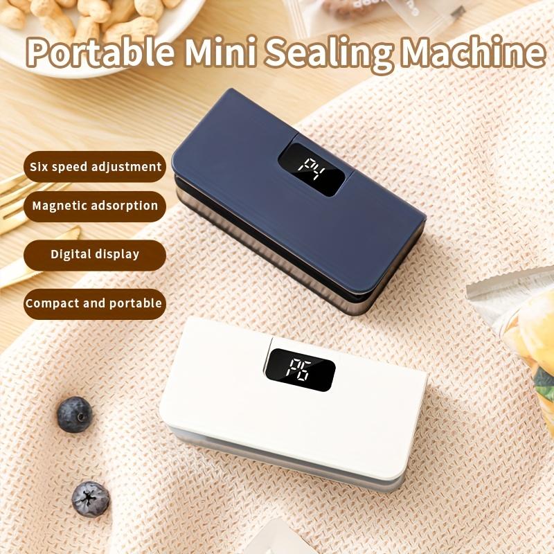 Compact Portable Mini Sealing Machine with 6 Adjustable Settings, USB Rechargeable,Fast Seal for Snack Bags, Moisture-Proof and Odor-Resistant