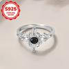 S925 Sterling Silver Exquisite Celtic Knot Black Zircon Ring for Ladies Personalized Ring Party Banquets Jewelry Gifts