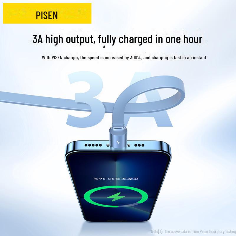 PISEN 3A Retractable Fast Charging Multi-Function One-to-Three Data Cable Gift