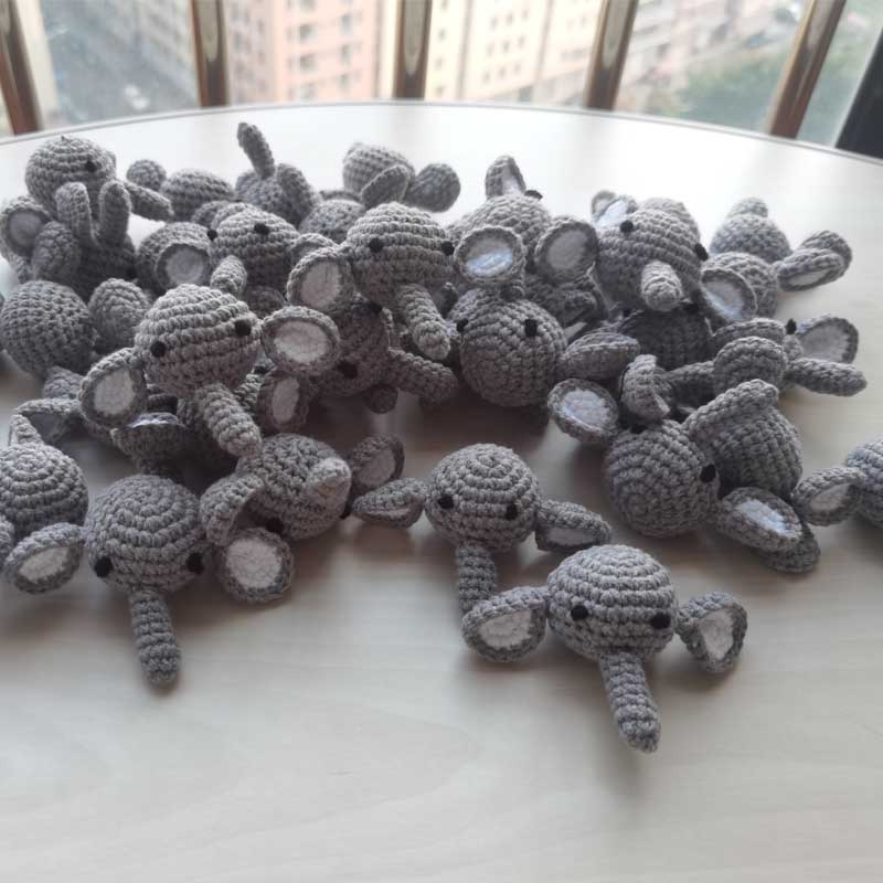 5pc Crochet Beads Animal Rabbit  Chewable Beads DIY Wooden Teething Knitting Beads Jewelry Crib Sensory Toy Baby Teether