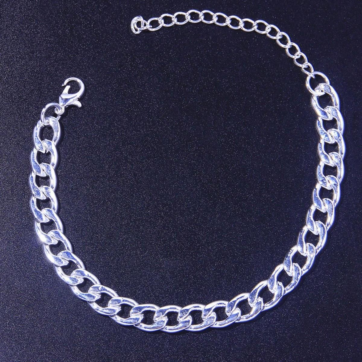 

1 Piece of Punk Style Stainless Steel Ankle Chain, Fashionable Ankle Chain, Suitable for Men and Women To Wear on Daily Vacations and Holiday Gifts срібний