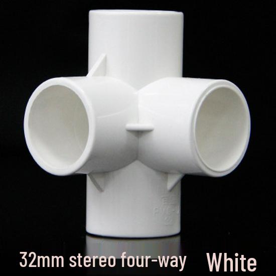 PVC Multi-Way Fittings: 3D Tee, 4-Way, 5-Way, 6-Way, 90° Elbow for Water Pipes (Sizes: 20, 25, 32, 40, 50).