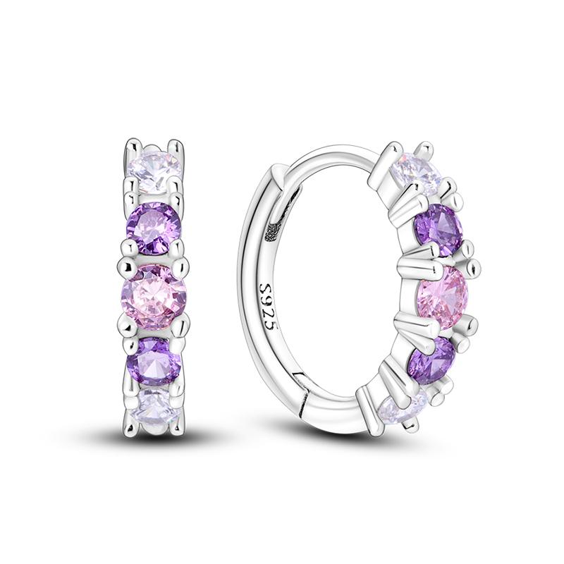 

Authentic Copper Color Sparkling Cubic Colorful Zircon Star Double Hoop Earring For Women Proluxe Wedding Engagement Jewelry