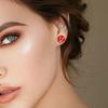 Exquisite Colorful Crystal Balls Earrings Fashionable Ear Studs for Women Girls Handmade Cubic Zirconia Ear Accessories
