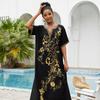 Rayon Embroidered Long Beach Robe Cover-up