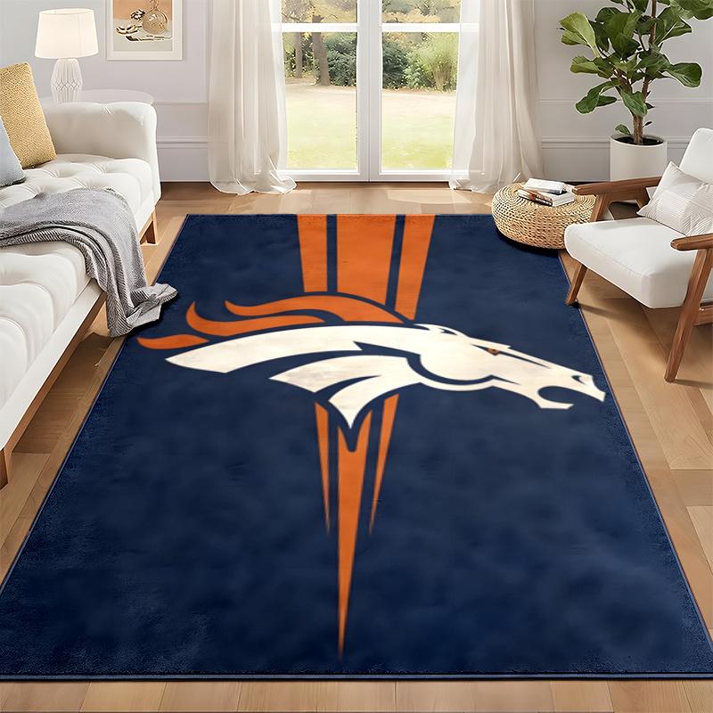 Denver Broncos Carpet Door Mat for Living Room or Bedroom Protective Mat Under Chair Office Decoration Christmas Gift Birthday Present