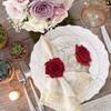 2025 New Valentine's Day Napkin Rings Rose Metal Napkin Rings Faux Flower Napkin Rings Wedding Banquet Birthday Decoration