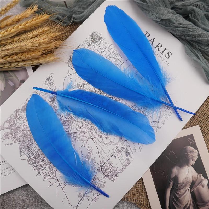 15-20cm Hard Stick Goose Feathers Natural Swan Pluma Handicraft Accessories Colorful Dream Catcher Feather Decoration