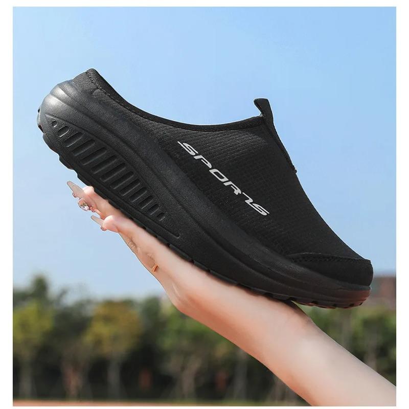 Summer Outdoor Anti Slip Women Casual Shoes Mesh Breathable Soft Comfortable Flat Slippers Thick Bottom